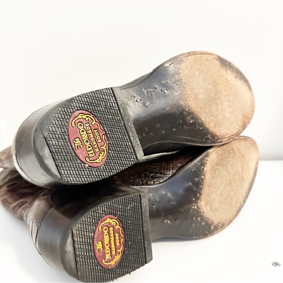 EL DORADO MEN'S HANDMADE OSTRICH LEG BRASS WESTERN BOOTS - ROUND TOE - Picture 6 of 6